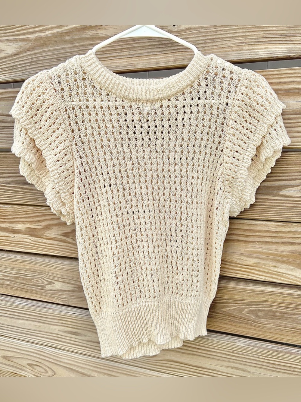 Sundays by wearesundays Phoebe Sweater Short Sleeve Women’s Top Natural Size XS